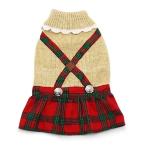 Holiday Plaid Dog Sweater Dress XS