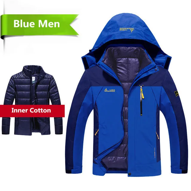 2018 Winter jacket men 2 in 1 outwear thicken warm parka coat Patchwork waterproof hood Down Jacket size L~6XL doudoune homme