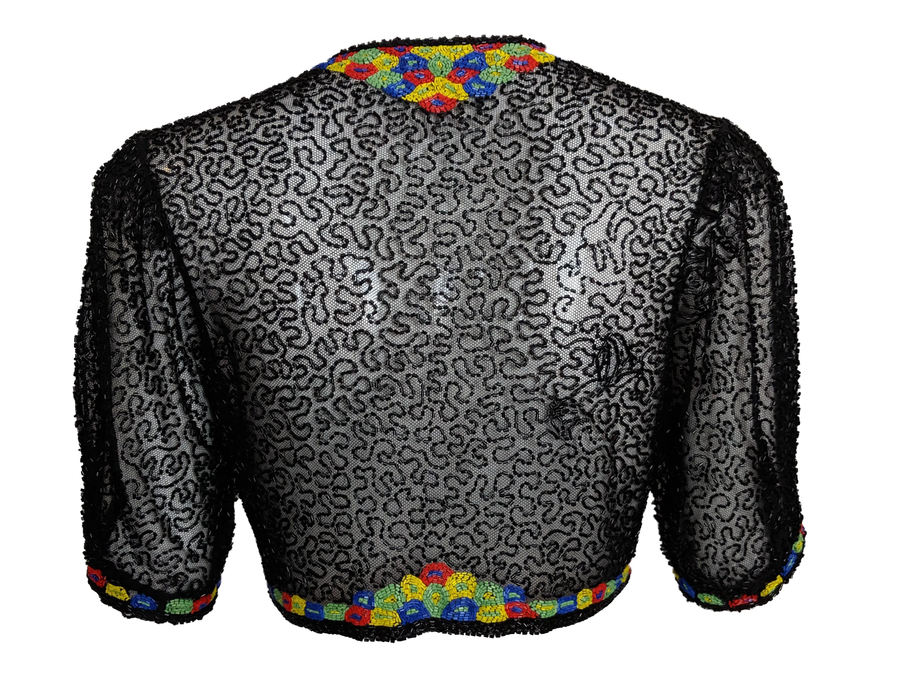 30s Black Net Deco Beaded Bolero