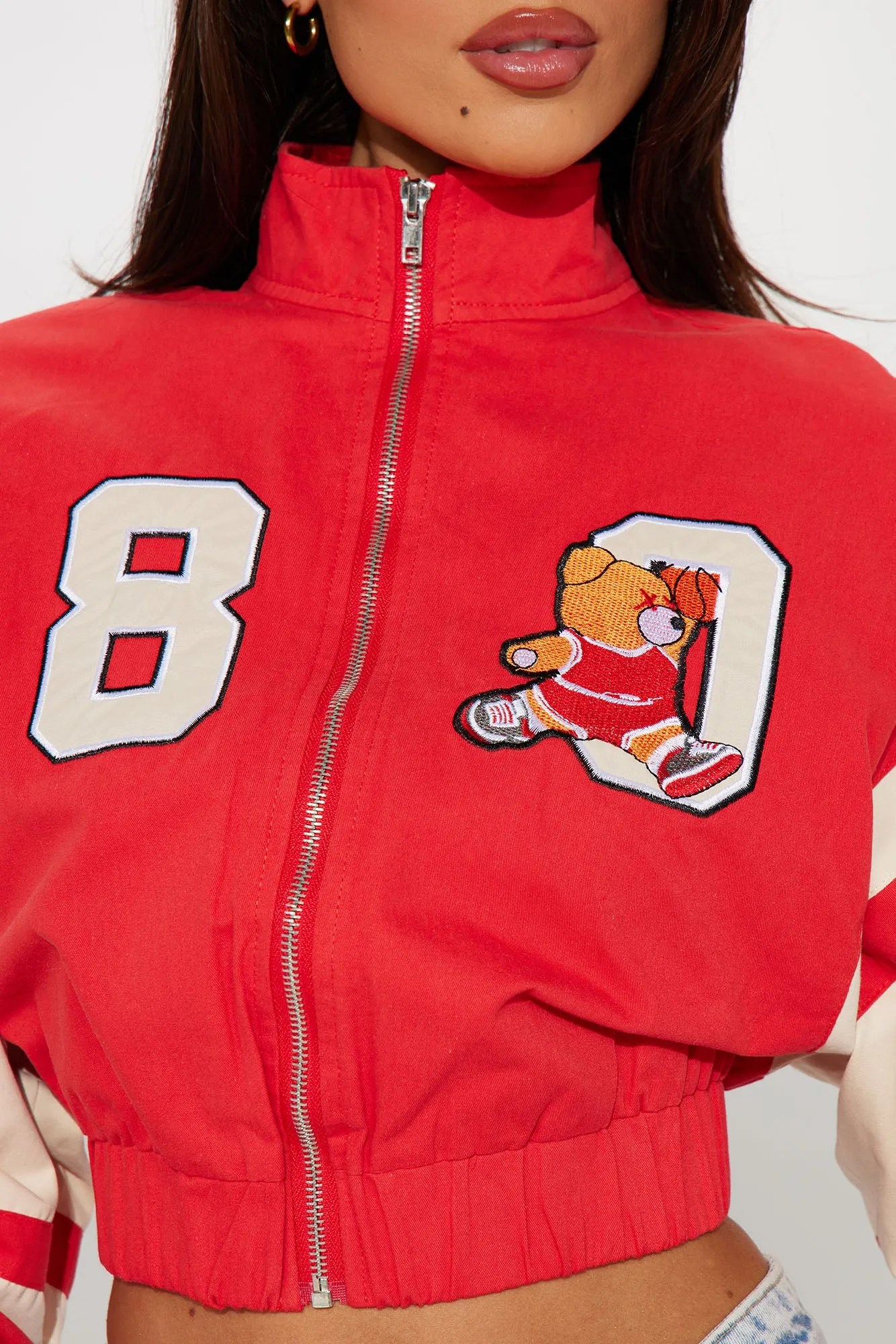 80's Retro Varsity Jacket - Red/combo