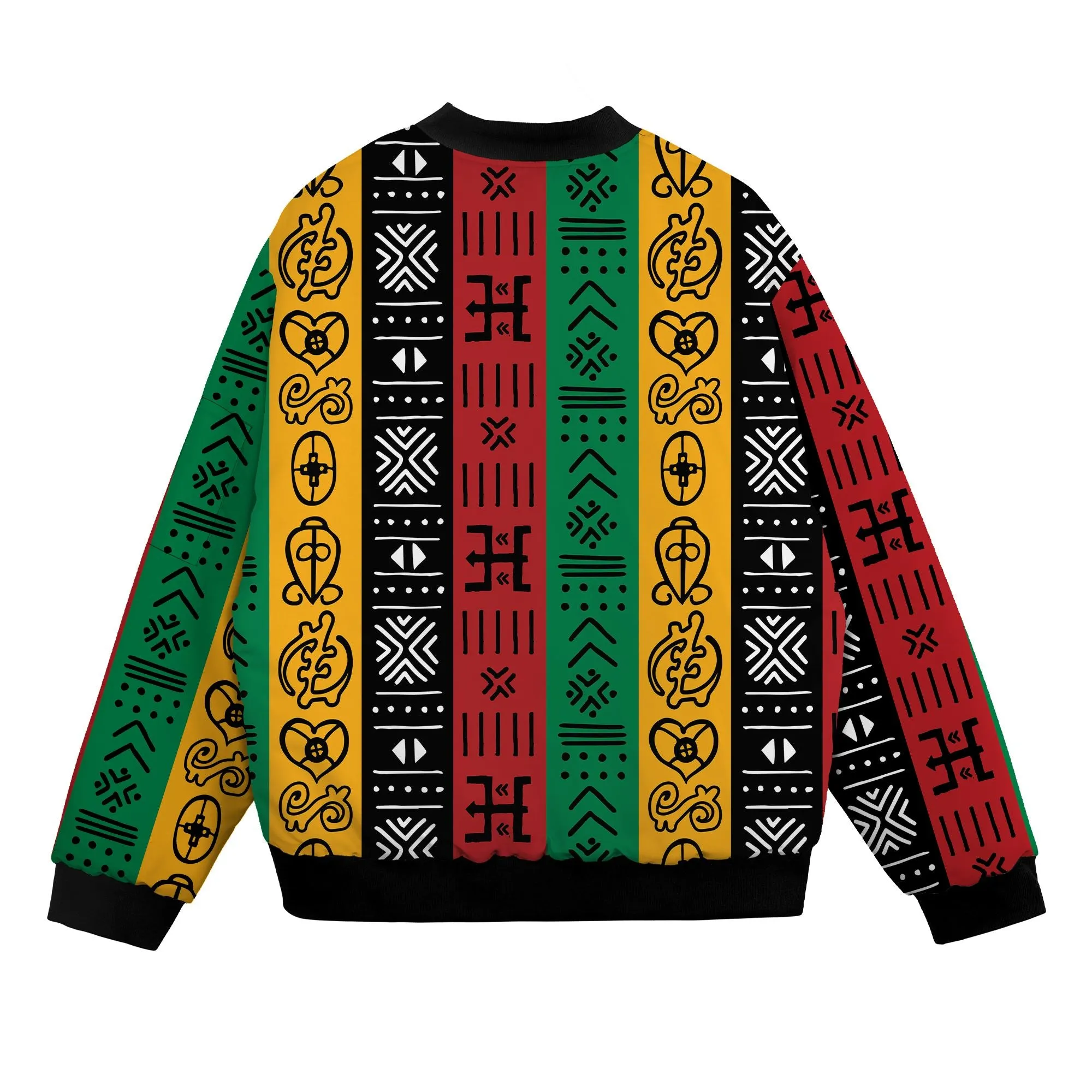 African Symbols in Pan-African Colors Bomber Jacket