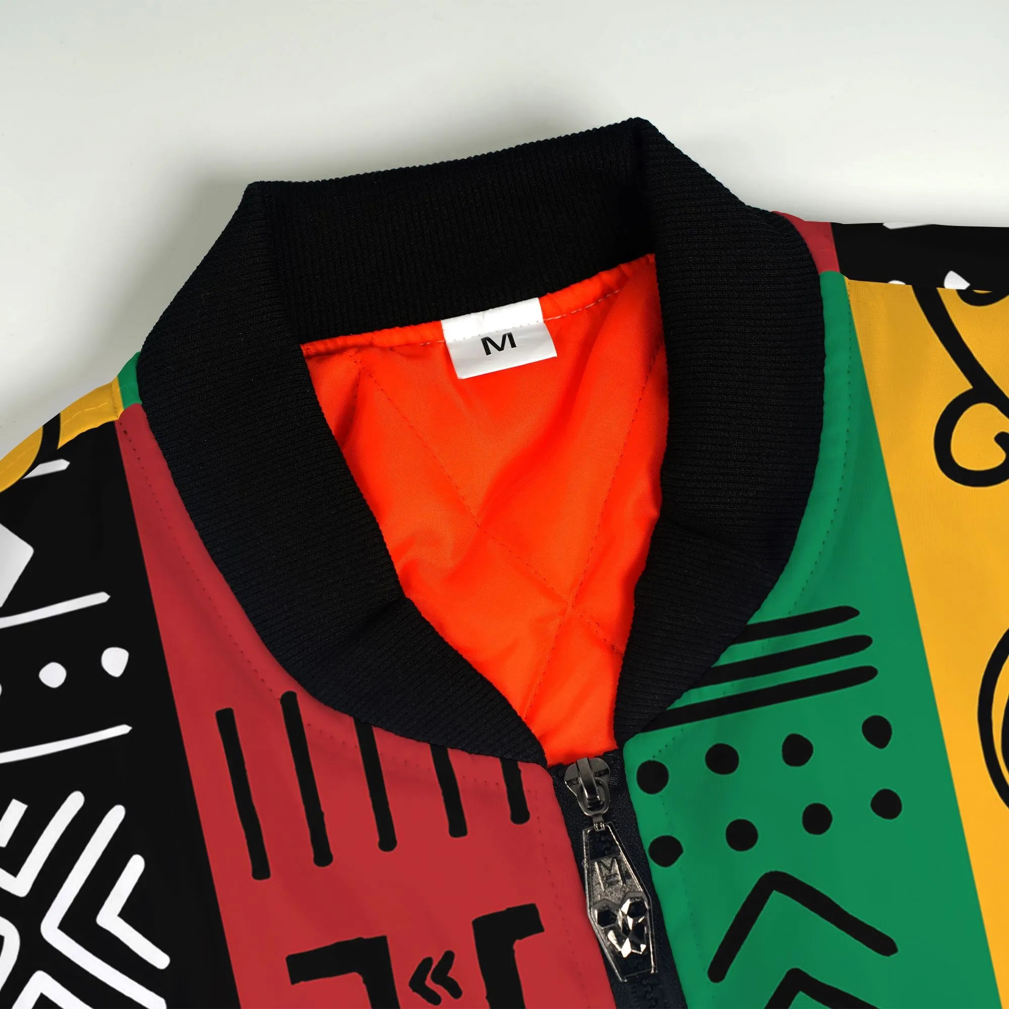 African Symbols in Pan-African Colors Bomber Jacket