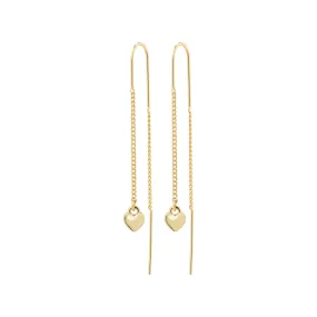 AFRODITTE recycled heart chain-earrings gold-plated