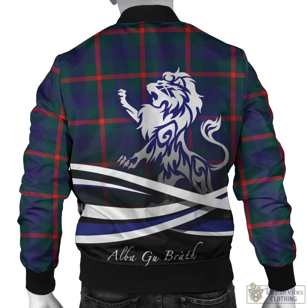 Agnew Tartan Bomber Jacket with Alba Gu Brath Regal Lion Emblem