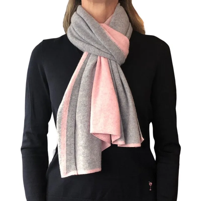 Alashan Cashmere Topper - Pink/Grey