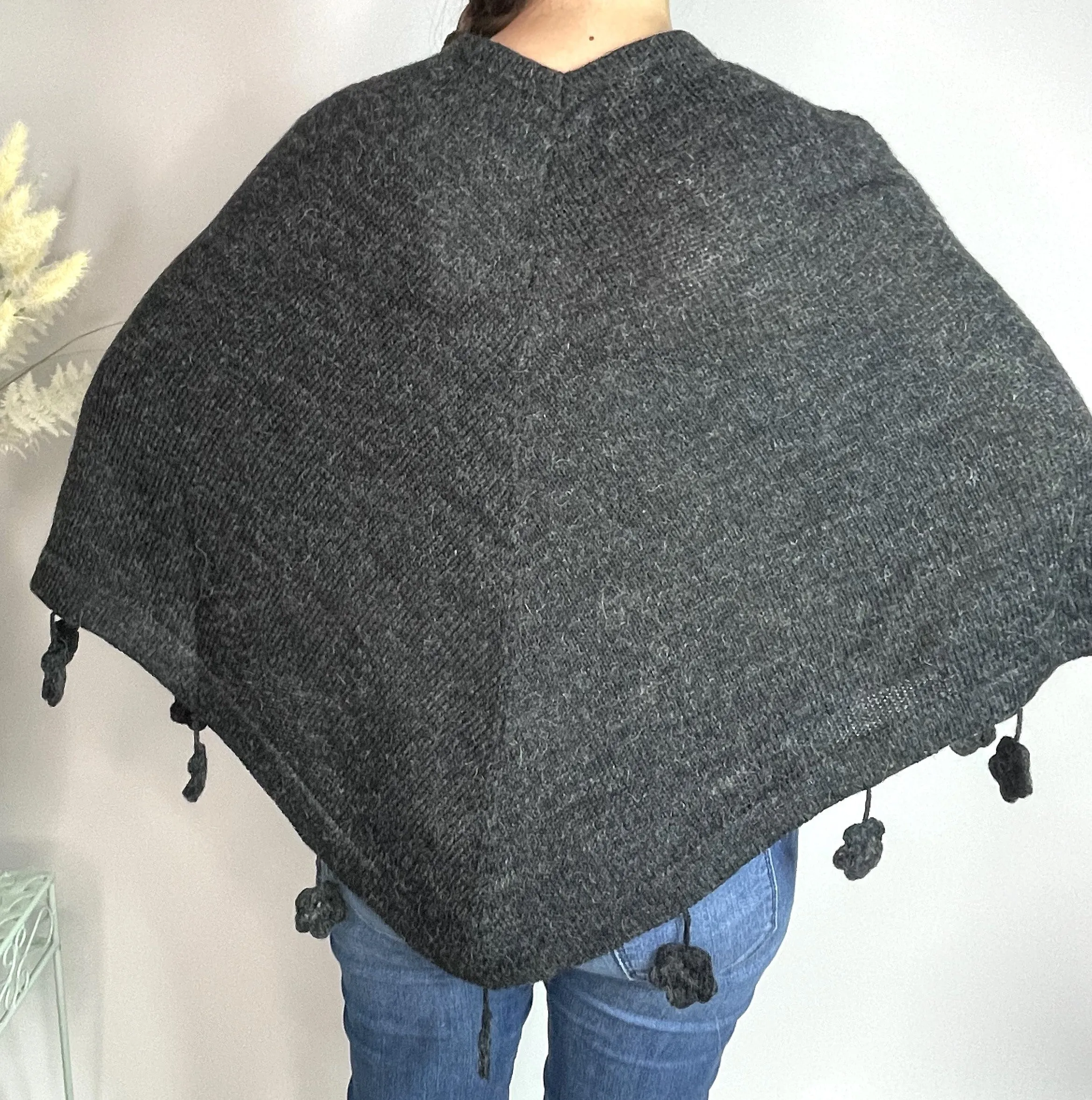 Alpaca/Cotton Knitted Poncho, Bolivia/Peru