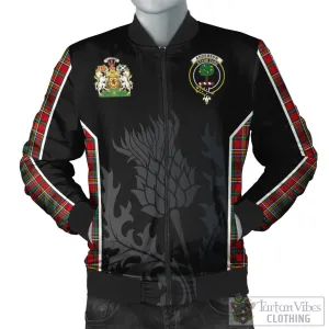 Anderson of Arbrake Tartan Bomber Jacket with Family Crest and Scottish Thistle Vibes Sport Style