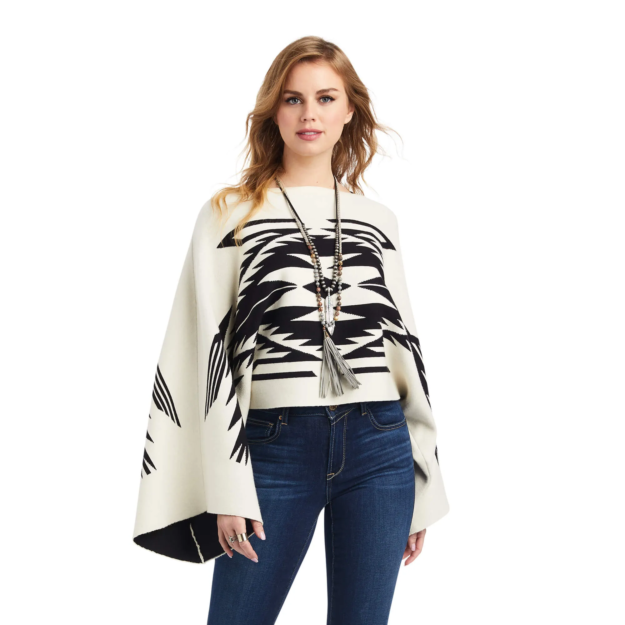 Ariat Women's Intarsia Sweater Chimayo Poncho