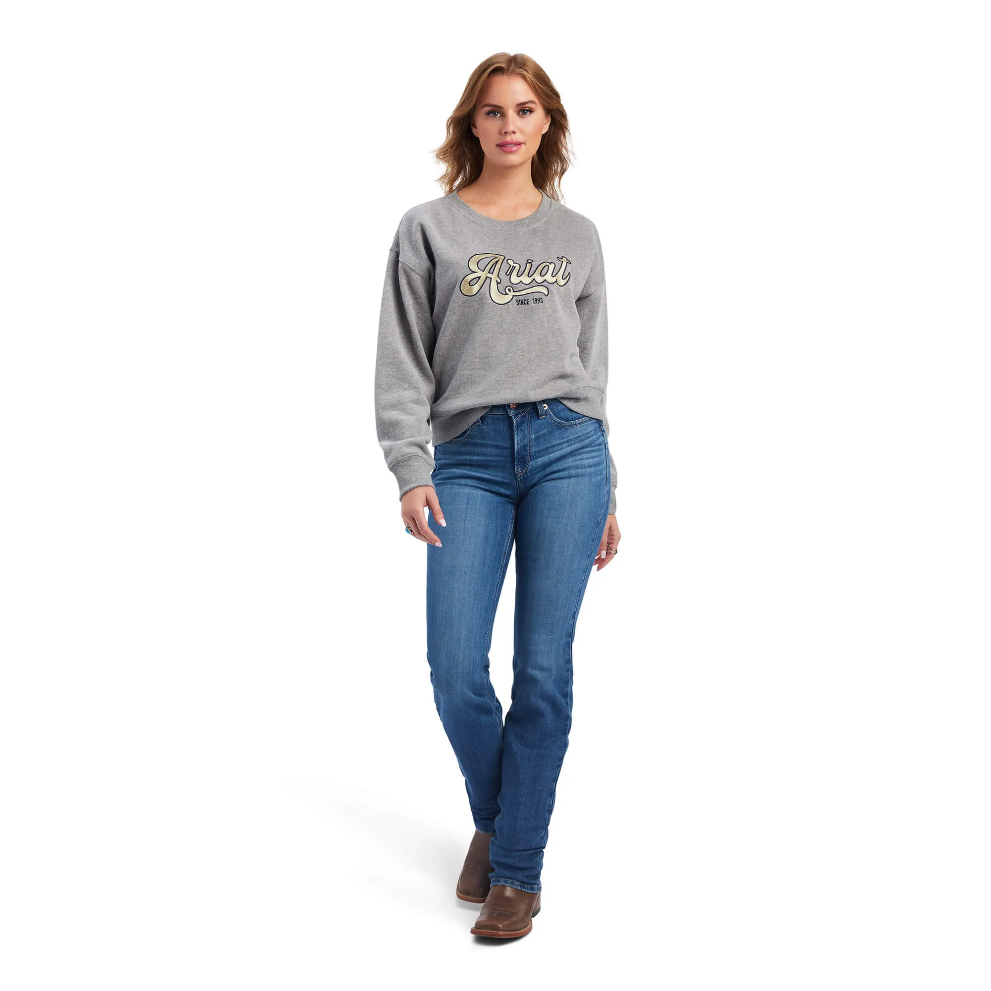 Ariat Women's REAL Metallic Varsity Logo Sweatshirt