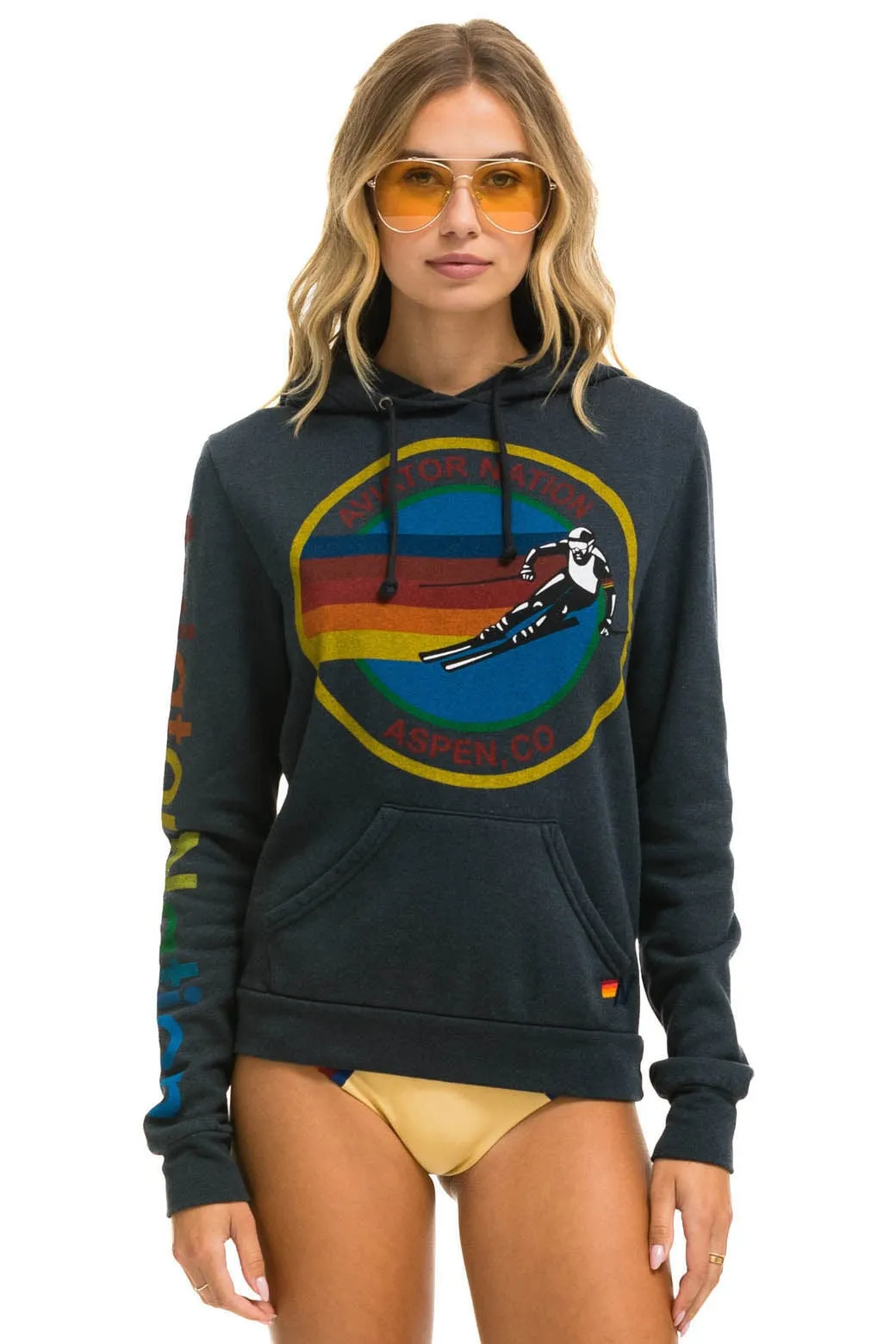 AVIATOR NATION ASPEN PULLOVER HOODIE - CHARCOAL