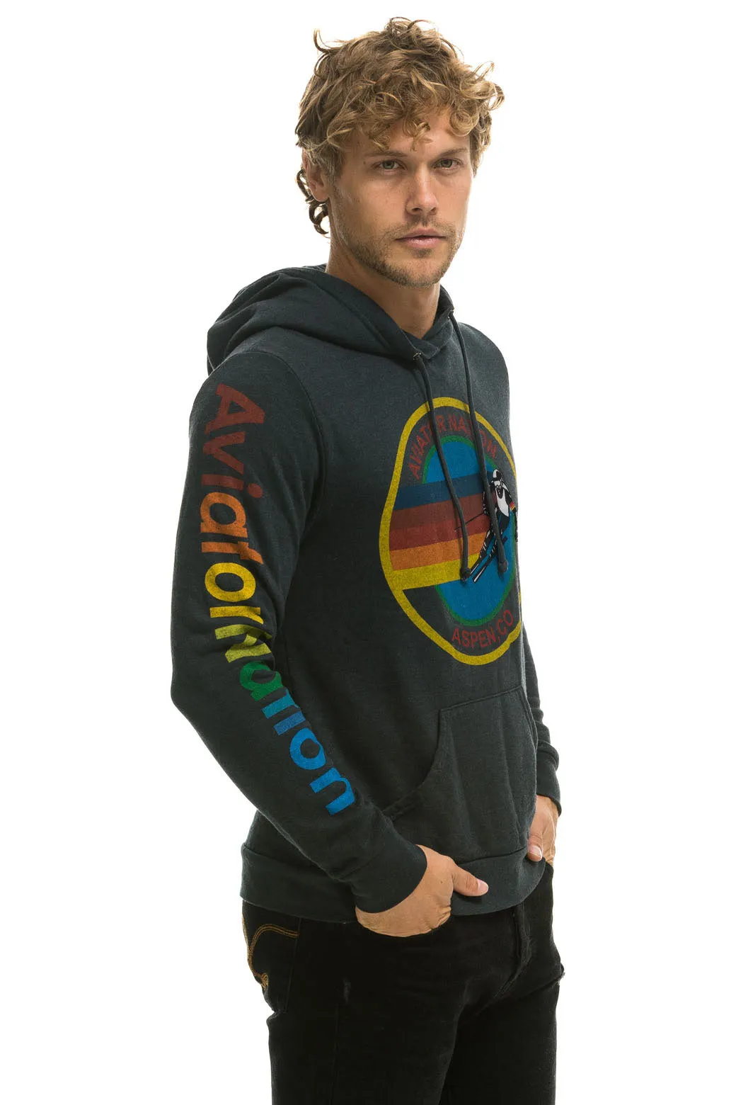 AVIATOR NATION ASPEN PULLOVER HOODIE - CHARCOAL