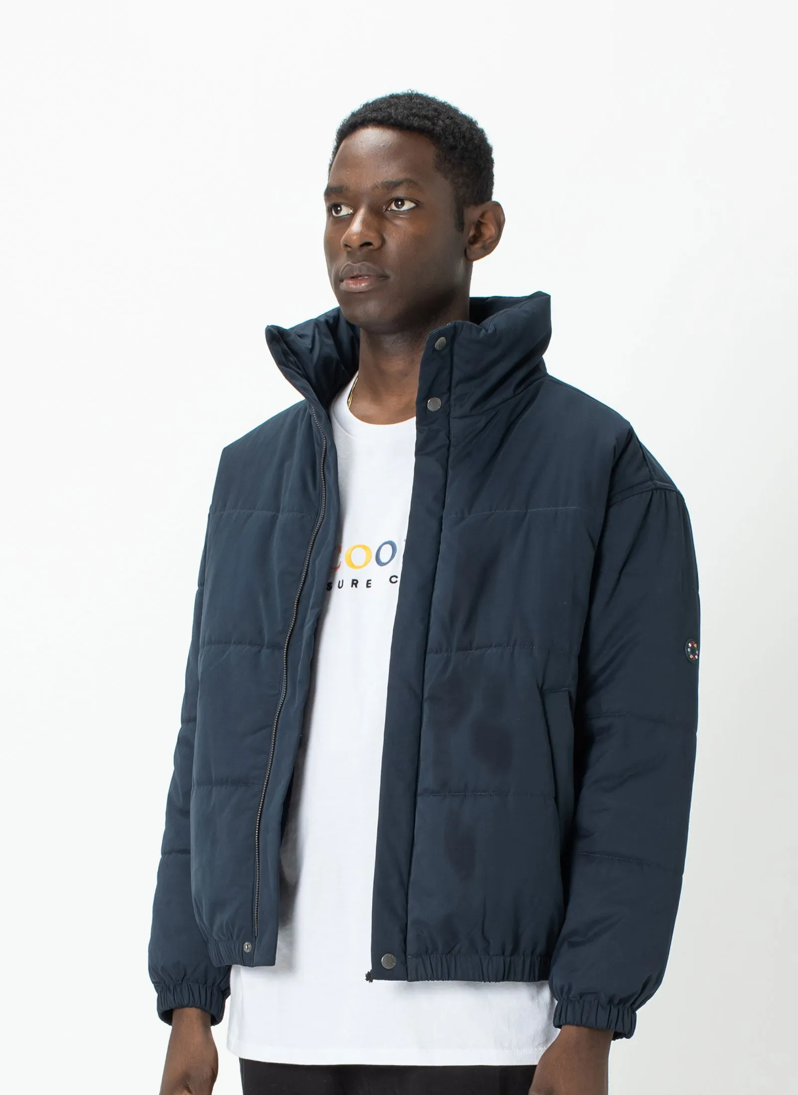 Badge Puffer Jacket Slate