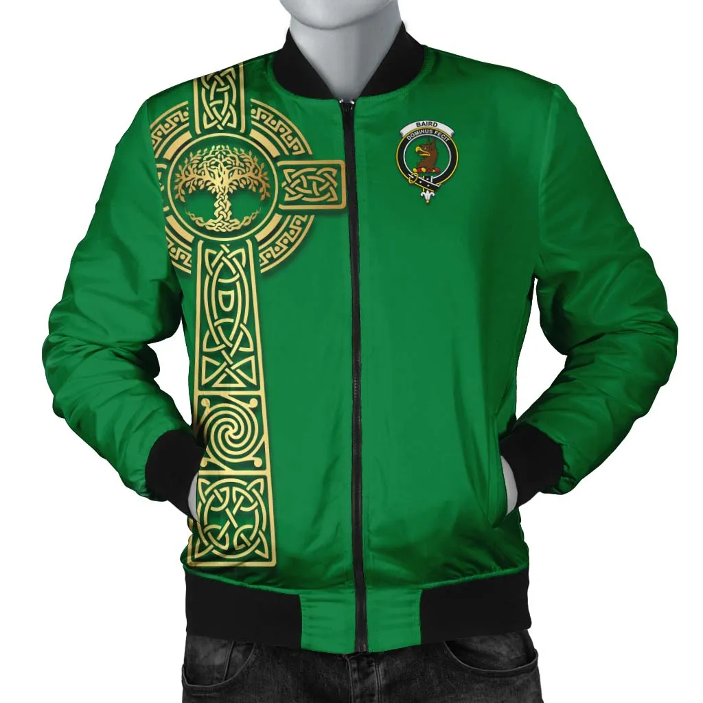 Baird Clan Bomber Jacket with Golden Celtic Tree Of Life