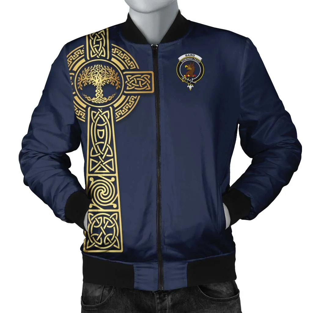 Baird Clan Bomber Jacket with Golden Celtic Tree Of Life