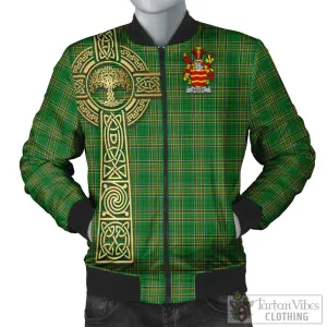 Ballet Irish Clan Tartan Bomber Jacket with Coat of Arms Celtic Tree of Life Style