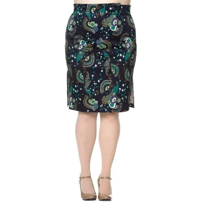 Banned Proud Peacock Pencil Skirt