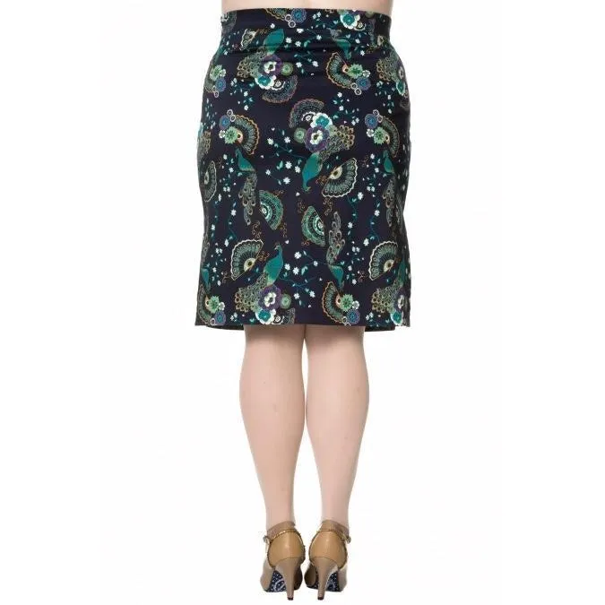 Banned Proud Peacock Pencil Skirt