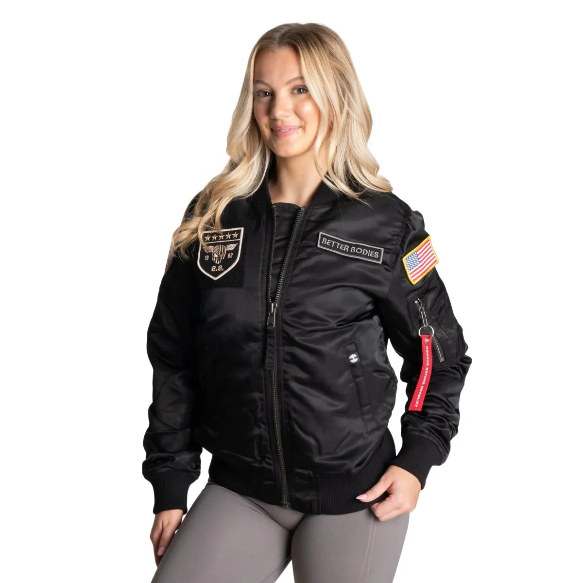 Better Bodies Womens Bomber Jacket - Black