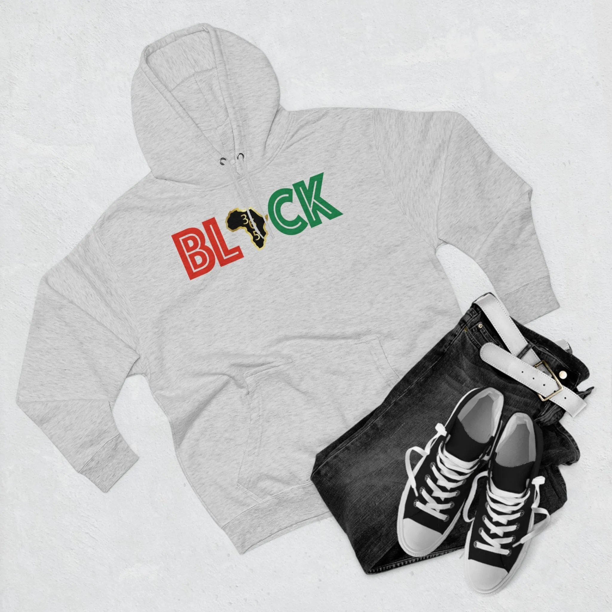 Black 365 Unisex Premium Pullover Hoodie