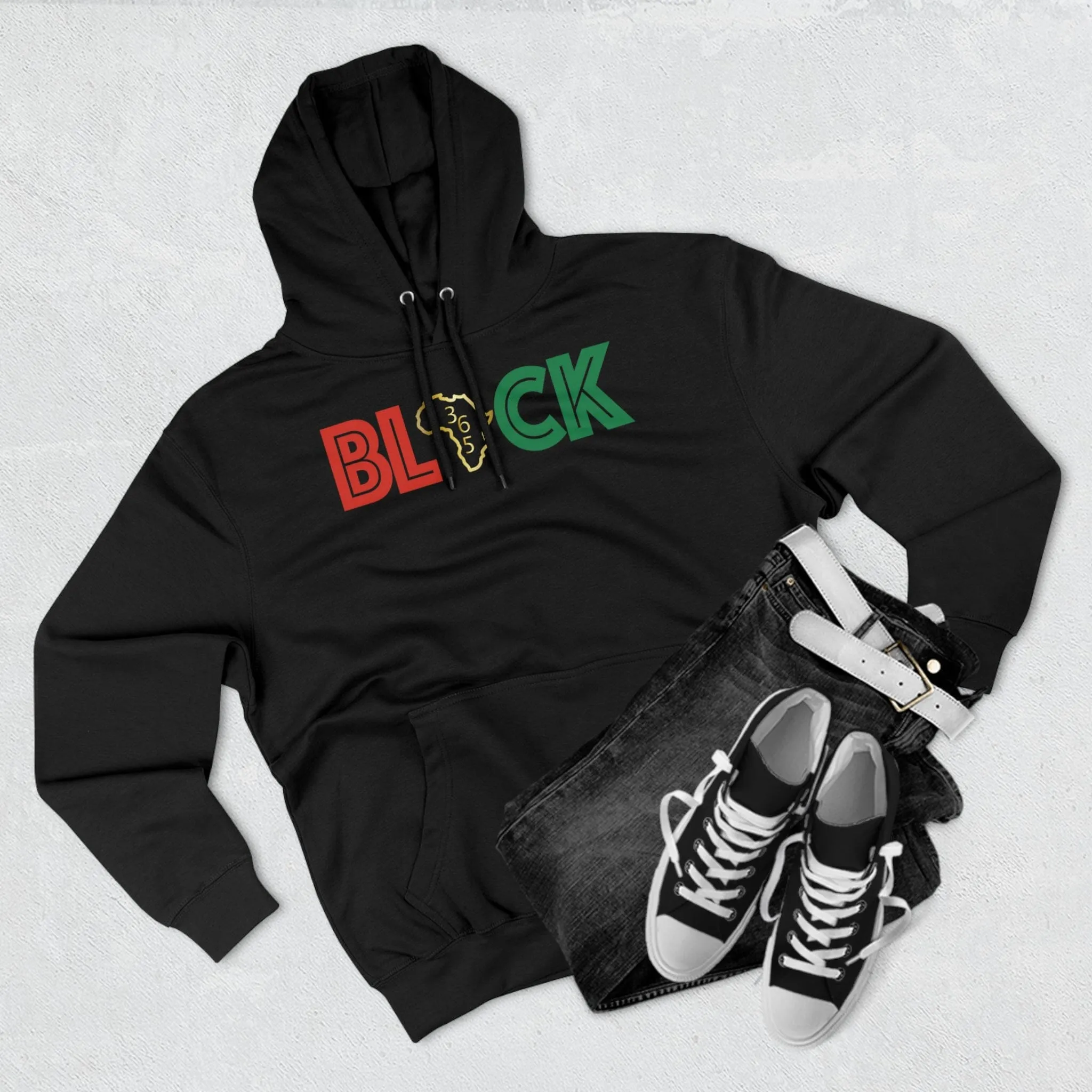 Black 365 Unisex Premium Pullover Hoodie