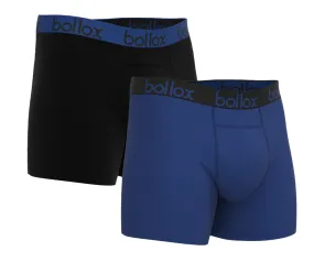 Black & Blue Duo Tone Set - H Fly - Men's cotton boxer shorts (2 pack)