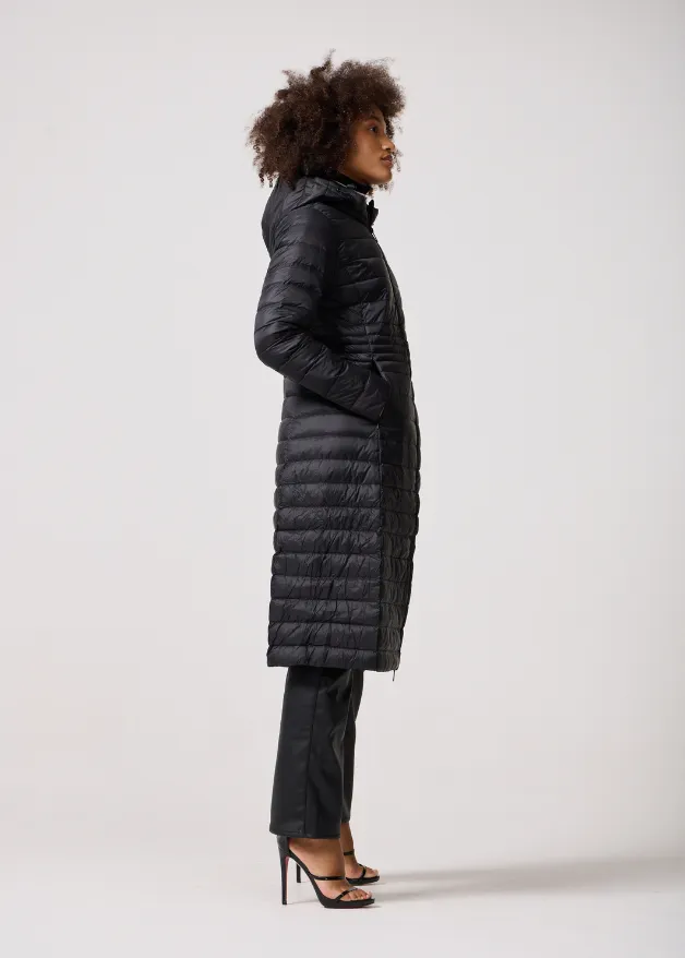 Black Maxi Duck Down Puffer Coat