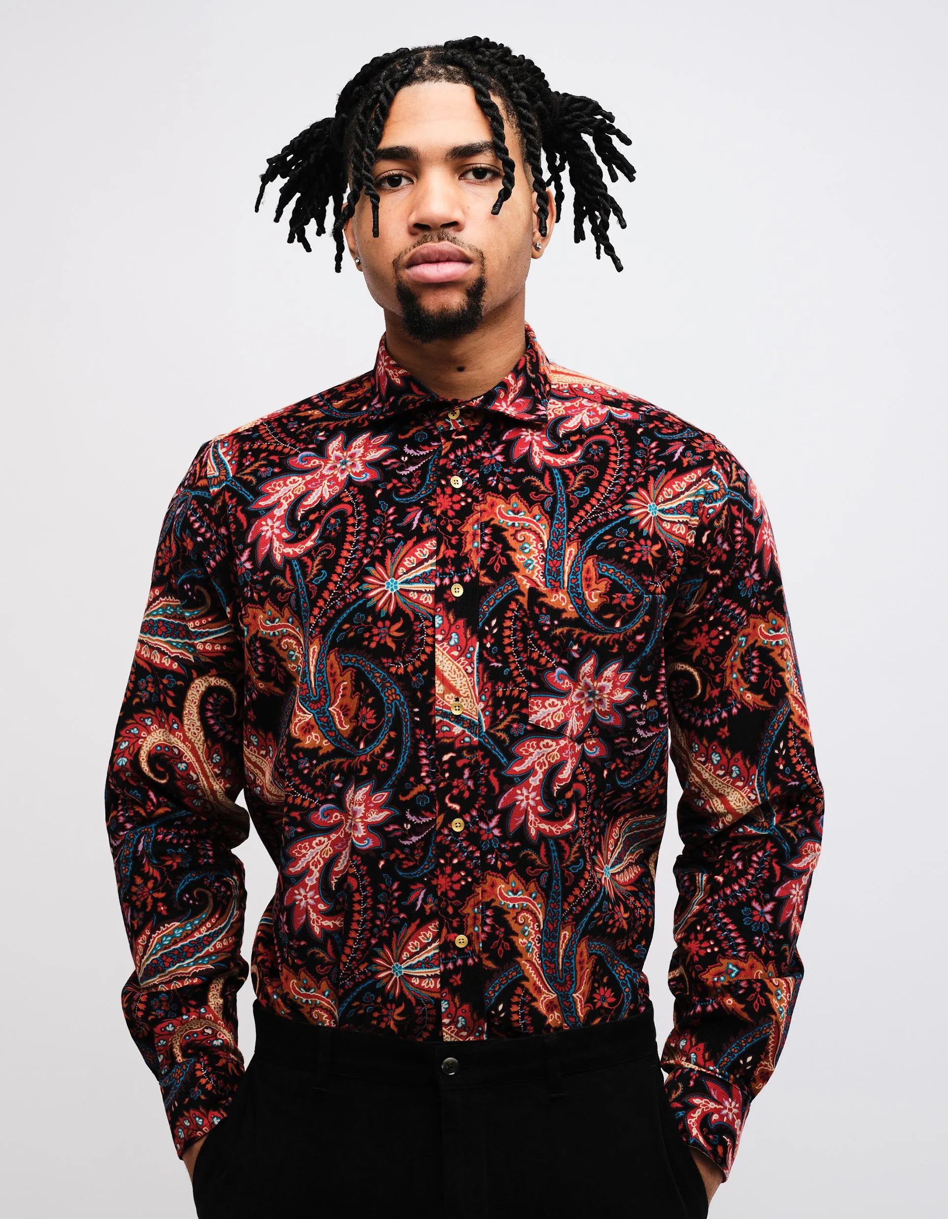 Black Paisley Corduroy Shirt GOLD COLLECTION