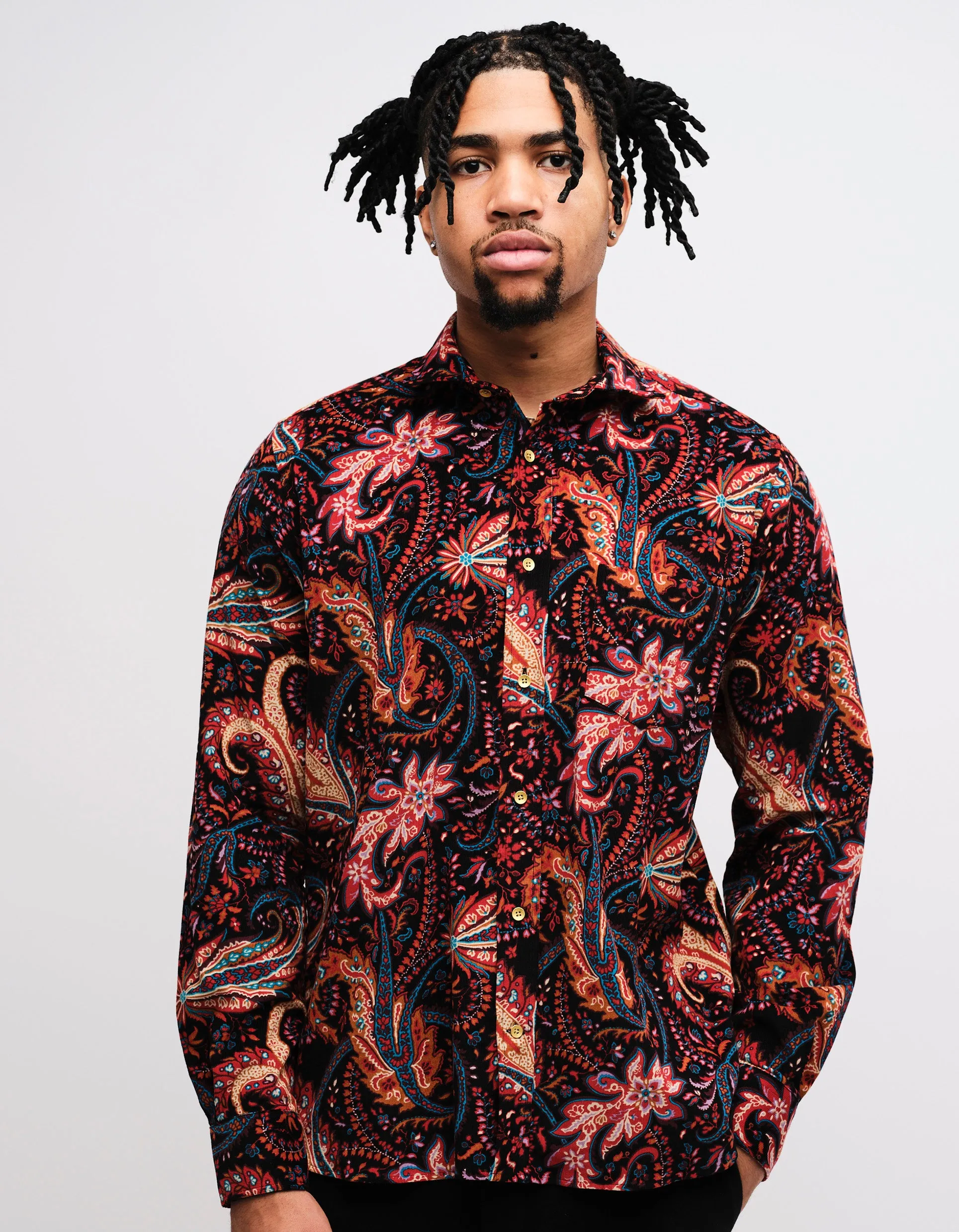 Black Paisley Corduroy Shirt GOLD COLLECTION