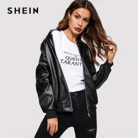 Black Zip Leather Jacket