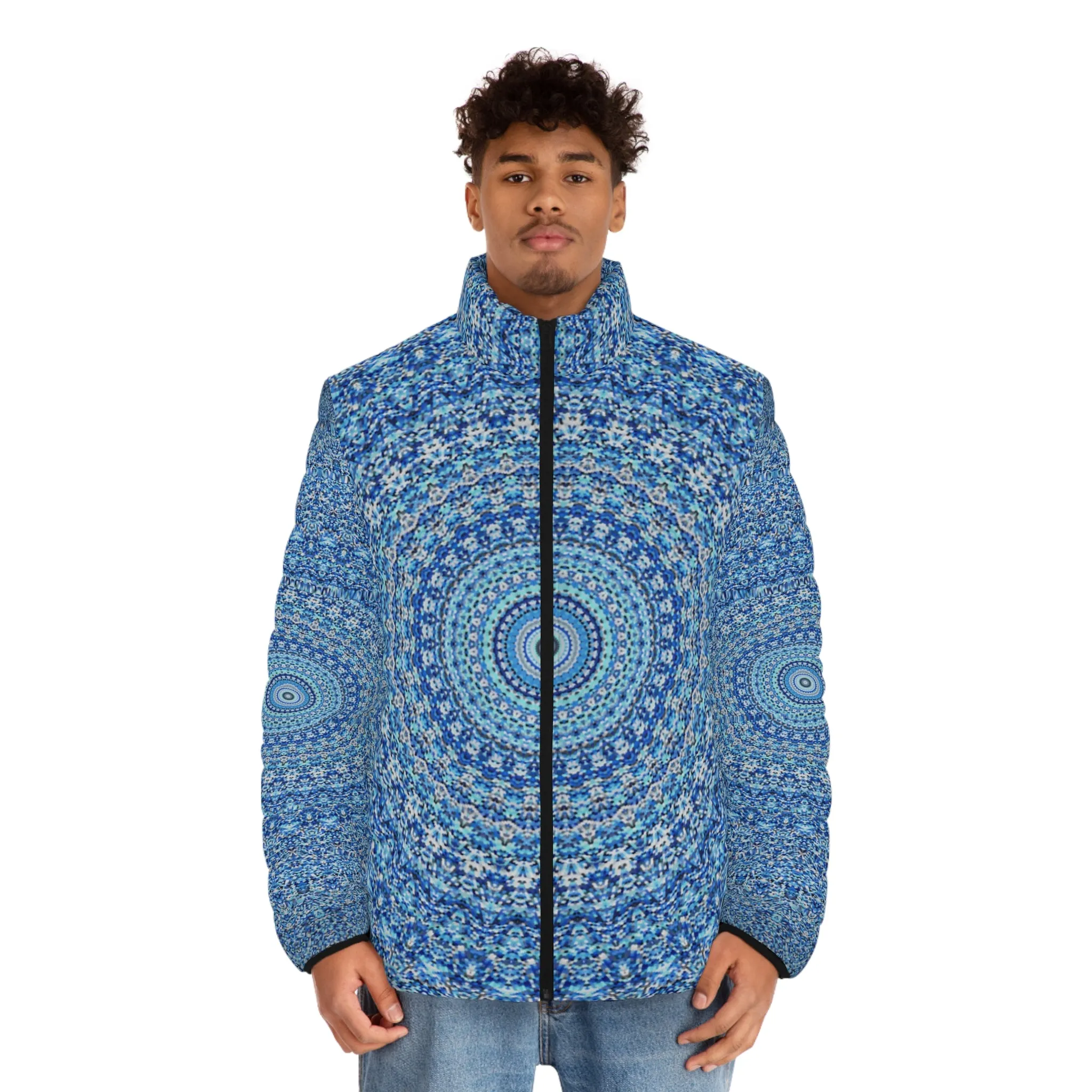 Blue Mandala - Men's Puffer Jacket