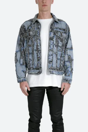 Boro Paisley Trucker Jacket - Blue/Black