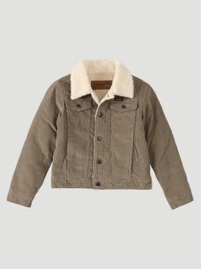 Boy's Cowboy Cut Sherpa Lined Corduroy Jacket In Nomad