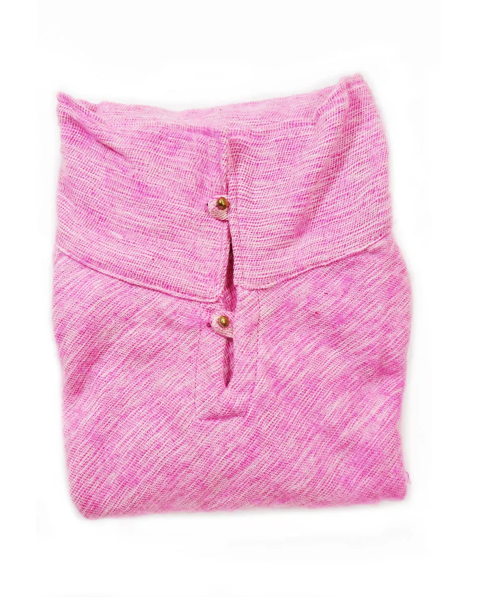 Brushed Woven Poncho in Rose