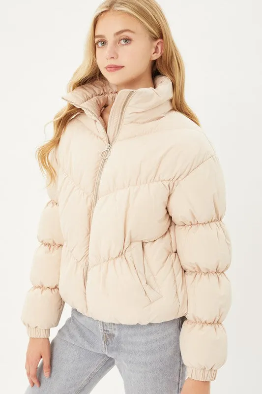 Butter Long Sleeve Fluffy Puffer Jacket