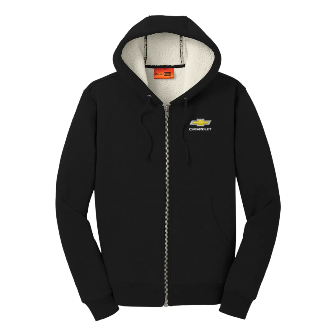 Chevrolet Heavyweight Sherpa-Lined Hooded Fleece Jacket - Black