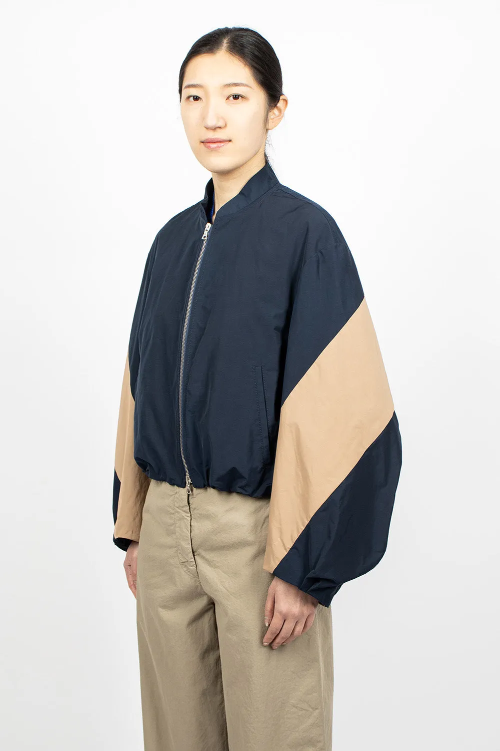 Contrast Bomber Jacket Navy