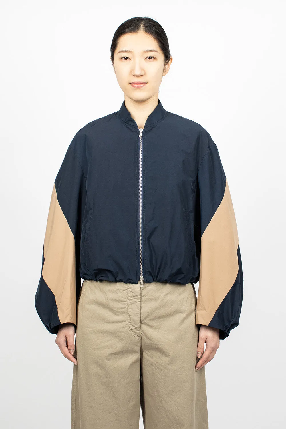 Contrast Bomber Jacket Navy