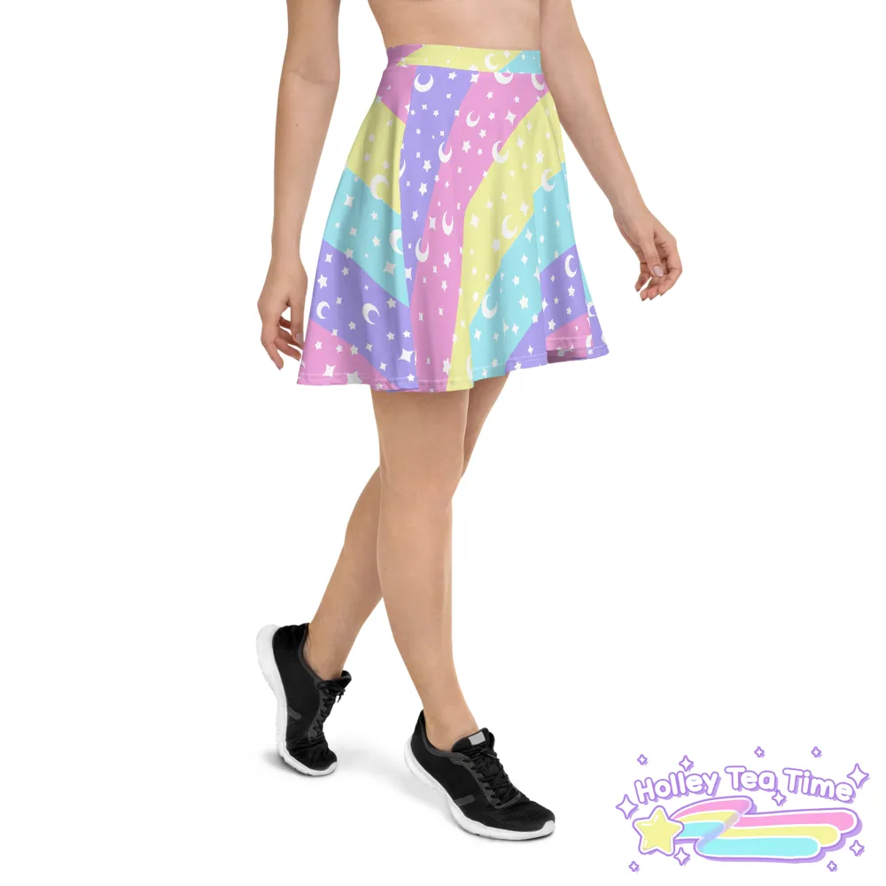 Cosmic Rainbow Skater Skirt