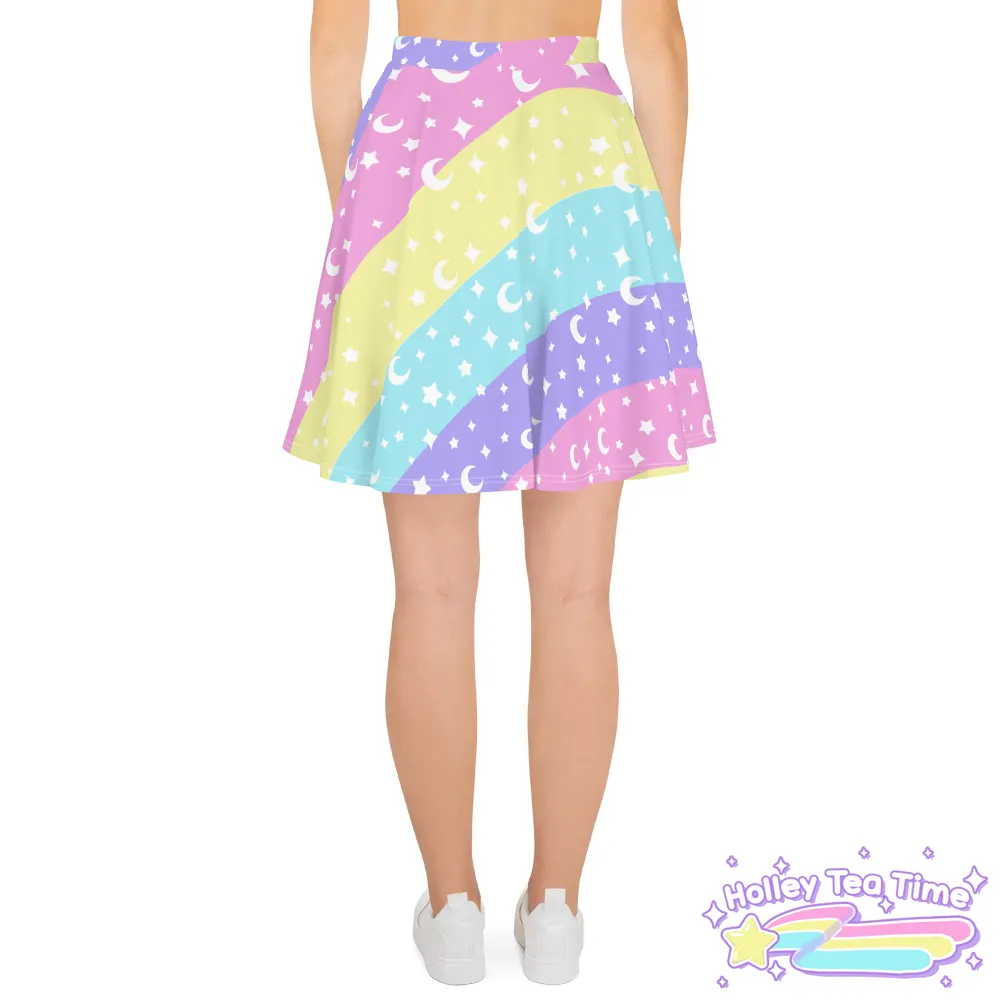 Cosmic Rainbow Skater Skirt