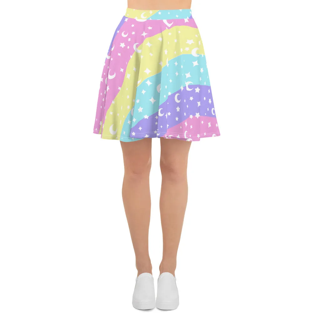 Cosmic Rainbow Skater Skirt