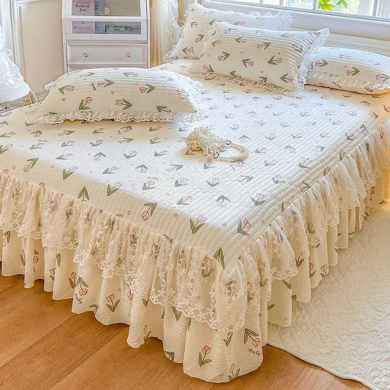 Cotton Floral Bed Skirt