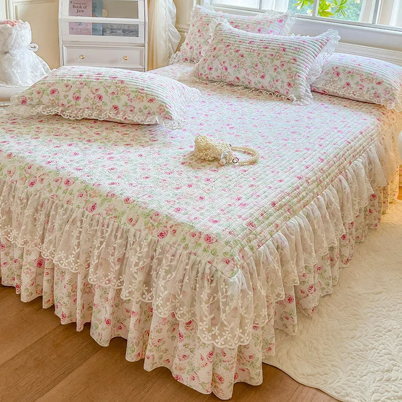 Cotton Floral Bed Skirt