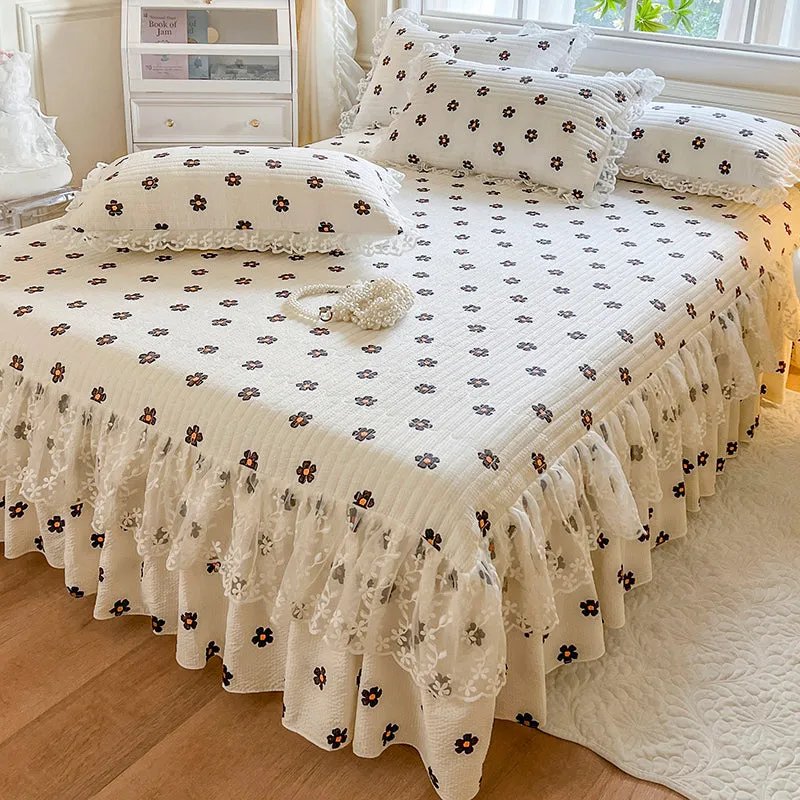 Cotton Floral Bed Skirt