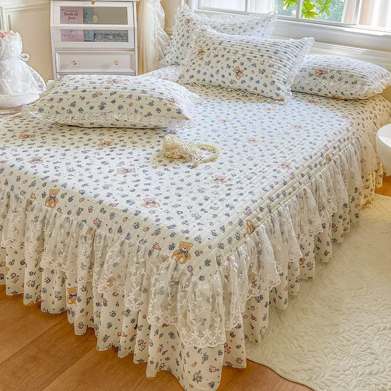 Cotton Floral Bed Skirt