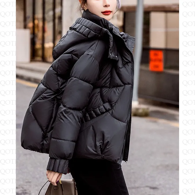 Cropped Windproof Thickened Puffer Jacket