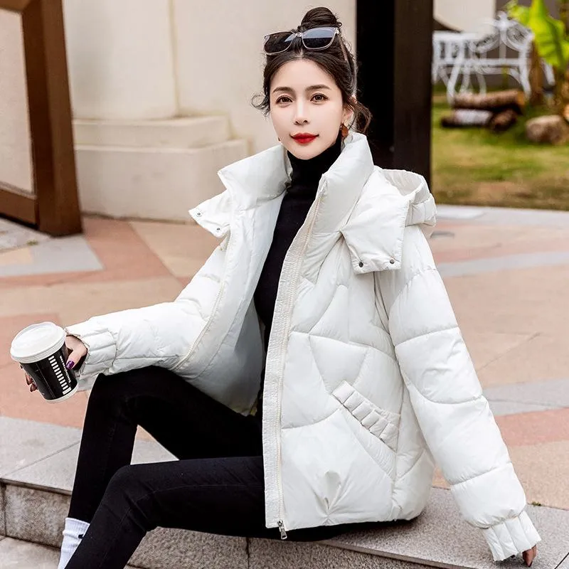 Cropped Windproof Thickened Puffer Jacket