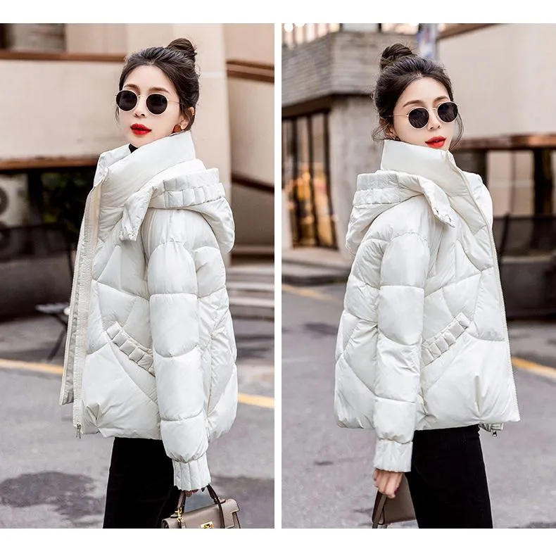 Cropped Windproof Thickened Puffer Jacket