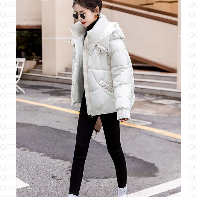 Cropped Windproof Thickened Puffer Jacket