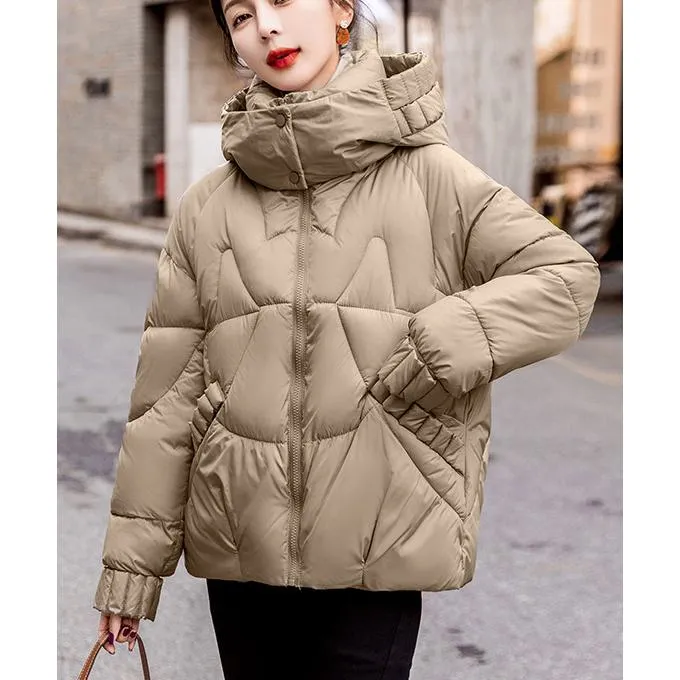 Cropped Windproof Thickened Puffer Jacket