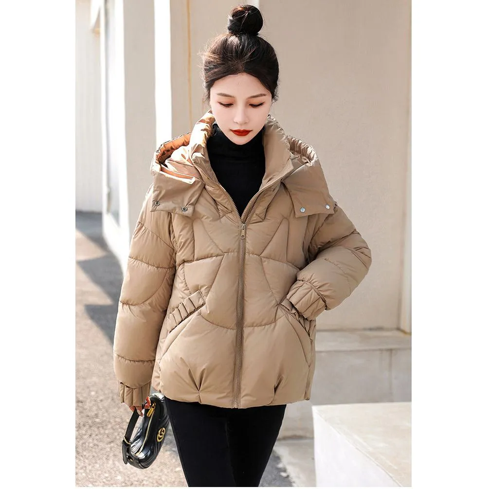 Cropped Windproof Thickened Puffer Jacket